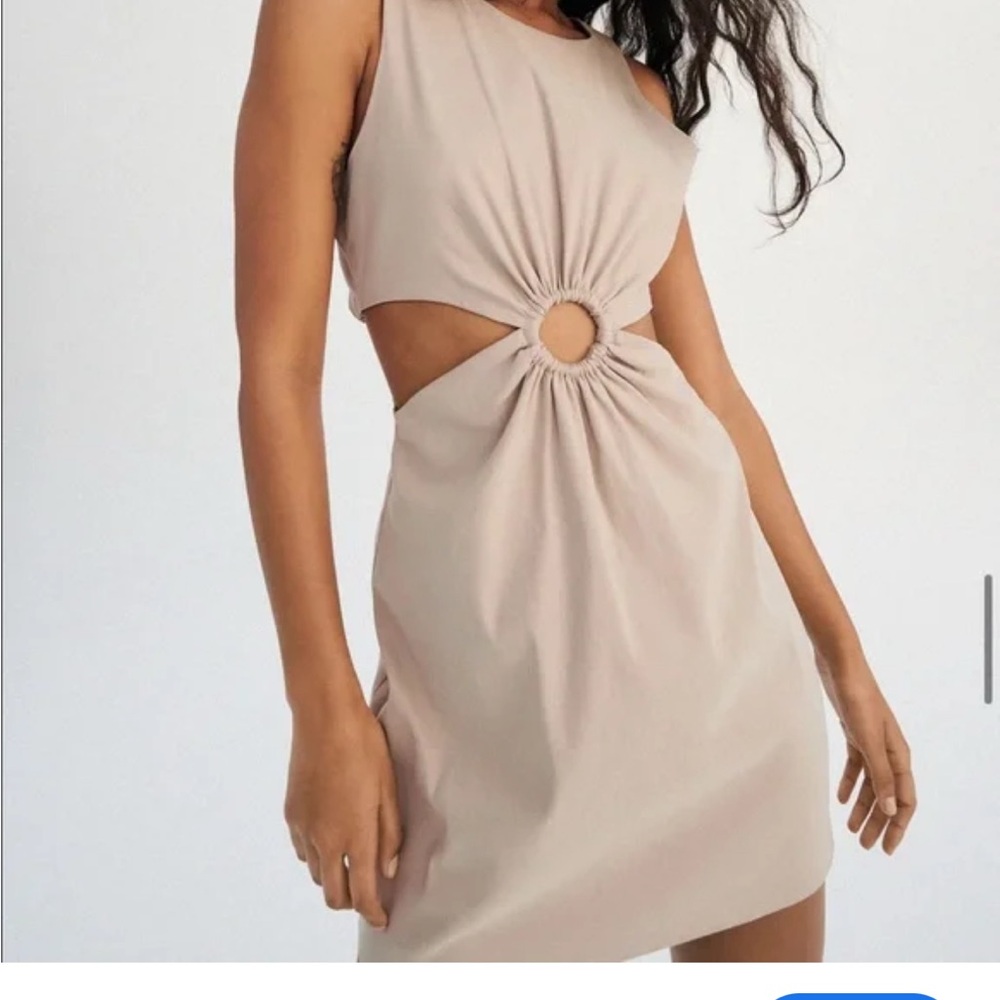 Zara Beige Cut-Out Dress
